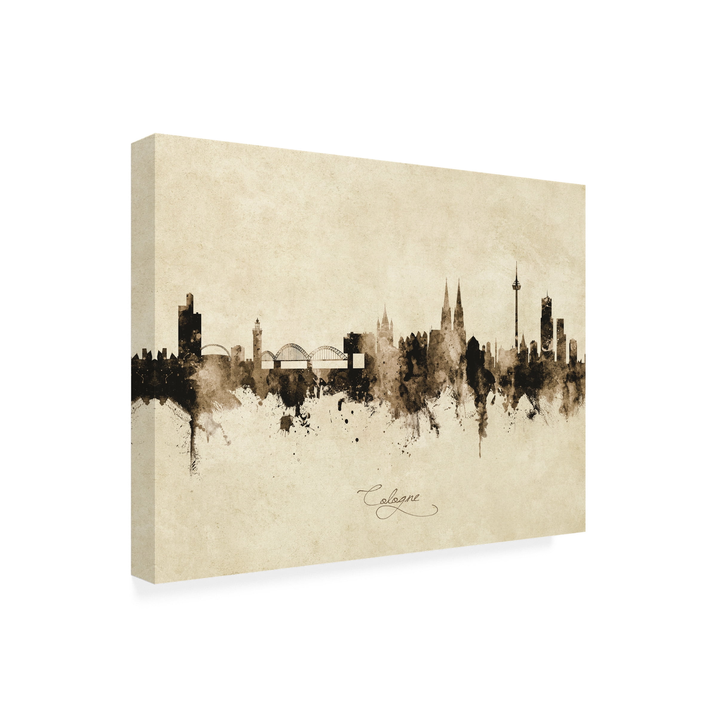 Michael Tompsett 'Cologne Germany Skyline Vintage' Canvas Art