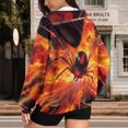 thumbnail image 3 of Uorisanigo Red Spider Womens Full Zip Hoodie Slight Stretch Loose Oversized Casual Sweatshirts Size 4XL Soft Casual Comfy Gym Tops Warm Workout Sweatshirts, 3 of 7