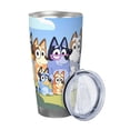 thumbnail image 2 of Lsque Bluey Pattern 20oz Car Cup with Lid and Straw, Insulated Coffee Cup with Straw Topper, Spill Proof Travel Coffee Mug, Stainless Steel Tumble, 2 of 8