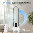thumbnail image 3 of Bladeless Fan for Bedroom, 38" Air Circulator with Large Touchscreen Display, 60° Oscillation, Remote & Touch Control, 24 Speeds, 12H Timer, Low Noise Portable Standing Fan for Home & Office, 3 of 18