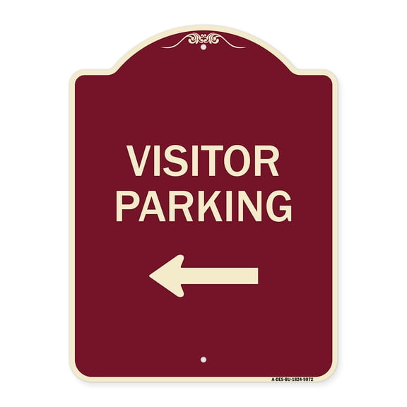 SignMission A-DES-BU-1824-9872 18 x 24 in. Designer Series Sign - Visitor Parking 1, Burgundy