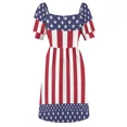 thumbnail image 6 of USA US FLAG RED BLUE WHITESTARS AMIRECA Sleeveless Dress elegant party dress for women 2024 clothes, 6 of 7