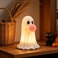 thumbnail image 6 of Halloween Pink Bubble Blowing Ghost Resin Figurine,Funny Cute Tabletop Indoor Decor for Party Bedroom Table Shelf Anniversary Birthday, 6 of 9