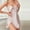 Pink, variant on XWSHYW Sleepwear for Women Fashion Solid Color Lace Nightgown Summer Crew Neck Cami Sleepwear