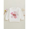 thumbnail image 4 of Gupgi Chandail en Molleton Fille Tout-Petit Saint-Valentin Lettre Donut Cœur Imprimé Manches Longues Col Rond Pull, 4 of 9
