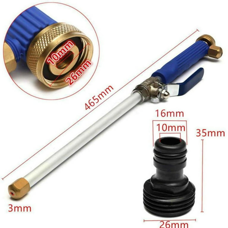 Jet wash nozzle clearance for hose