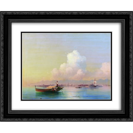 Ivan Aivazovsky 2x Matted 24x20 Black Ornate Framed Art Print 'View of Venice from Lido'