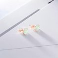thumbnail image 4 of QQTDFG Environmental Brass Stud Earrings with Opal Aqua Gold Silver 8x6mm&nbsp; P548-Rose Gold, 4 of 6