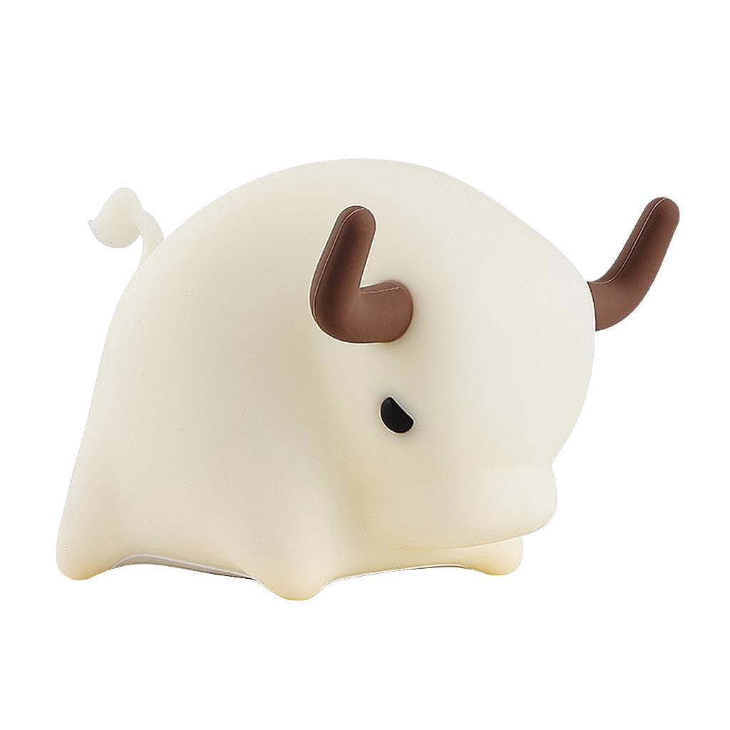 Cow Night Light for Kids Cute Silicone LED Animal Baby Nursery Nightlight Dimming Lamp,Portable USB Rechargeable for Kids Bedroom