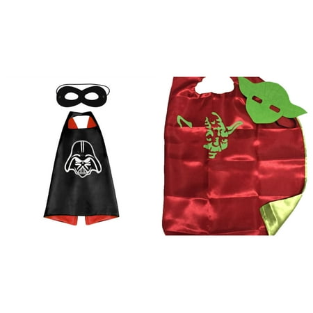 Star Wars Vader & Yoda Costumes - 2 Capes, 2 Masks w/Gift Box by
