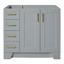 Ariel Taylor 36 In. Right Offset Single Sink Base Cabinet In Grey