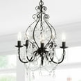 thumbnail image 3 of JONATHAN Y Maura 5-Light 17" Crystal/Metal LED Chandelier, Black, JYL9016A, 3 of 9