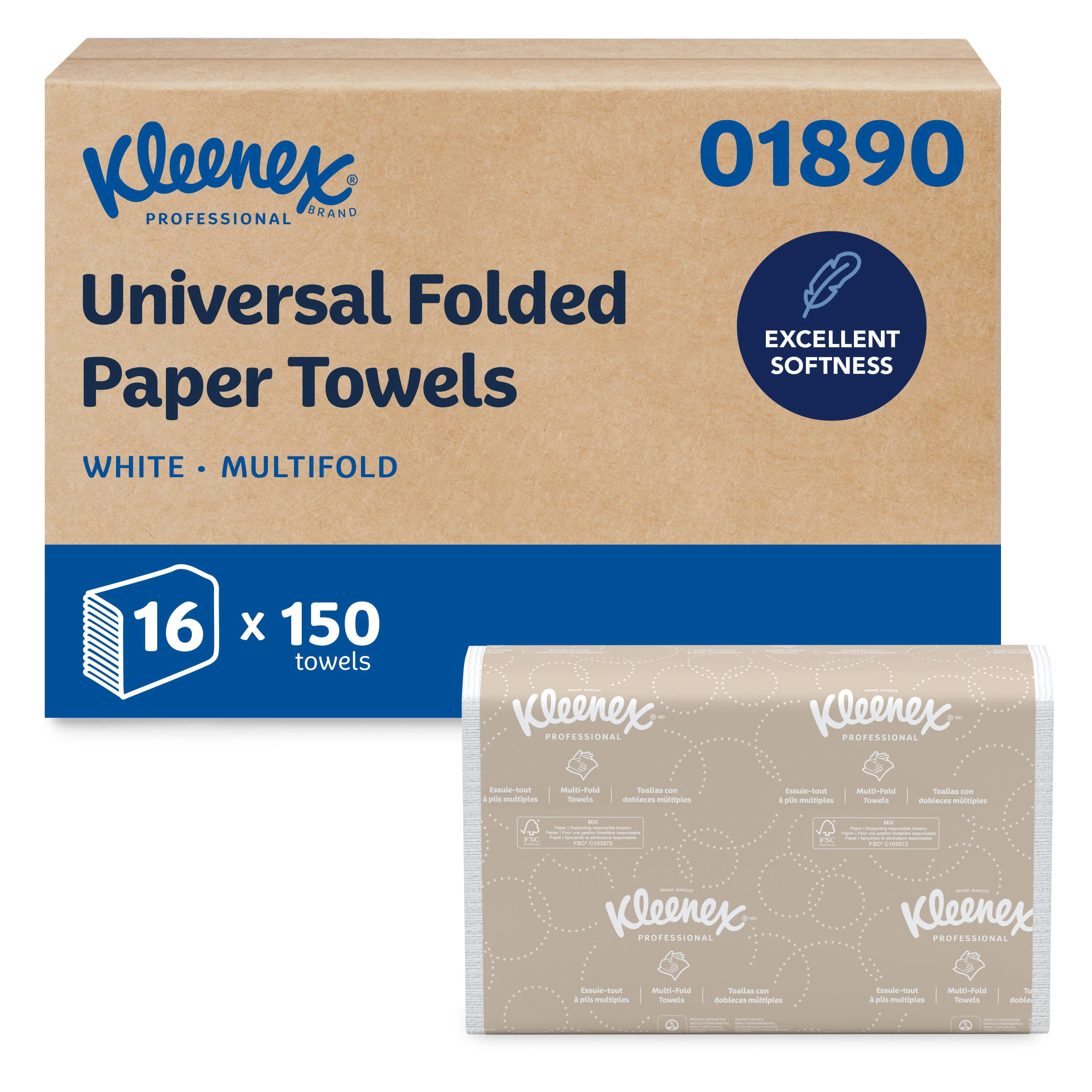 Tork Premium Soft Multifold Paper Hand Towels, 2-Ply, White with
