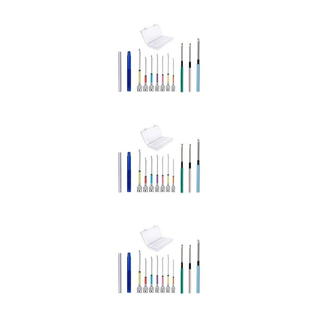 kurtrusly Wide Application Alloy Punch Needle Set For Various Stitching Needs Wood Stitching Punch Round Edge Type A 3Set