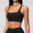 A1_Black, variant on VISALY Racerback Athletic Sports Bra High Support Stretch Fit Top Gym Running Training Sports Bra Square Neck Bralette Supportive Unlined No Underwire Wireless Padded Yoga Workout Bra Tops Black L