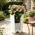 thumbnail image 3 of Adjustable Planter Insert Riser Stainless Steel Planter Riser with Chains Hooks Rustproof Heavy Duty Plant Riser Inside Planter for Indoor Outdoor Pots 12-18 Inch, 3 of 8