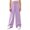 Purple, variant on CPNG Girls Cotton Linen Pants Solid Color Elastic High Waist Wide Leg Pants Lightweight Comfortable Breathable Casual Pants