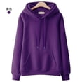 thumbnail image 1 of ML 100 Cotton Double Layer Hat Raglan Sleeve Hoodies Sweatshirt Women New Solid Color Pullover Loose Spring Autumn Hooded Jacket, 1 of 6