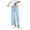 Light Blue, variant on Women's Linen Pants Lace Up High Waisted Wide Leg Work Pants Business Casual Belt Pocket
