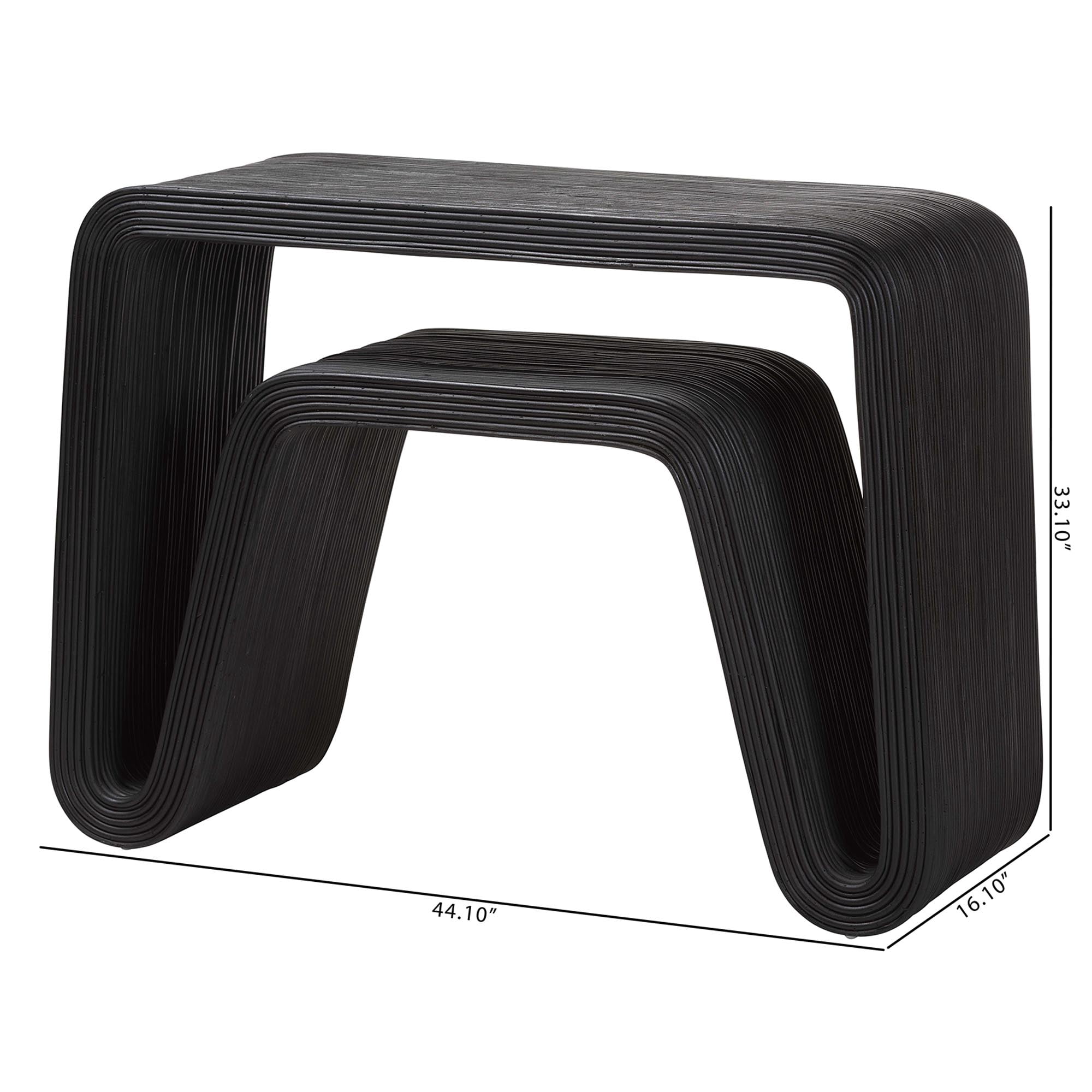bali & pari Abebi Modern Console Table, Black