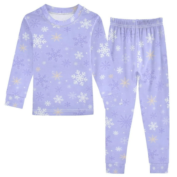 joogoo Snowflakes 2 Piece Long Sleeve Tee and Pants Cotton Pajama Set 5Y