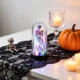 thumbnail image 4 of LOWLHOME Light Up Ghost in Glass Cloche, Halloween Cute Ghost with Light Decorations, Cute Spooky Ghost Decor for Tabletop Mantel Display, 8.7*4.3 in, 1 Count, Purple Skeleton, 4 of 5