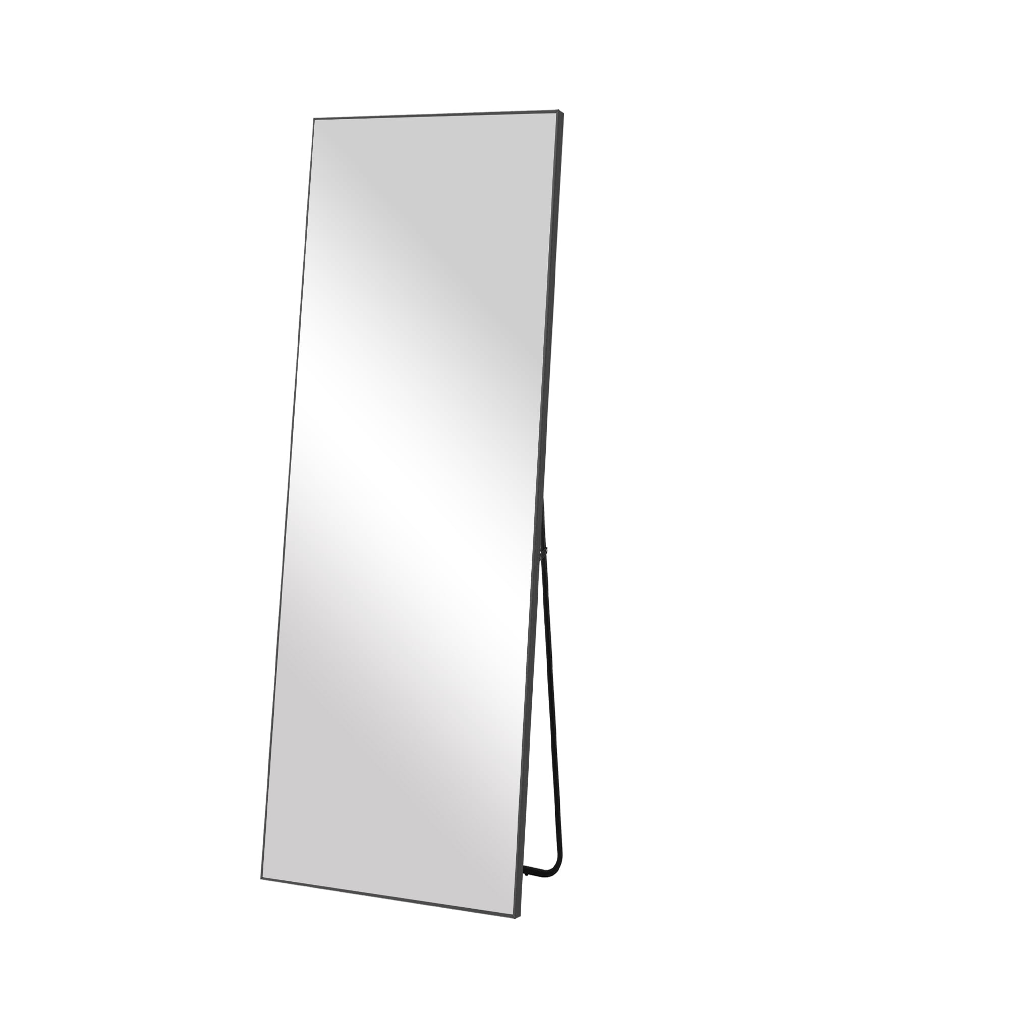 MAYEERTY 70.9x33.9x0.6in Aluminum Alloy Thin-Edged Right-Angle Rectangular Black Full-Length Mirror No Stand