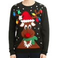 thumbnail image 1 of Men's Christmas Rudolph Reindeer Holiday Festive Knitted Sweater Cardigan Cute Ugly Pullover Jumper, 1 of 6