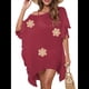 thumbnail image 2 of Traje de Baño de Playa Holgado y con Volantes de Color Liso para Mujer Rojo Talla Única, 2 of 8