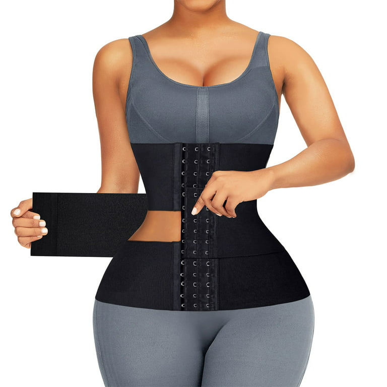 Waist Trainer for Women Body Shaper Lower Belly Fat, Underbust Double  Training Belt Waist Cincher Corset Workout, 3 Segmented Seamless Waist  Trimmer Hooks 
