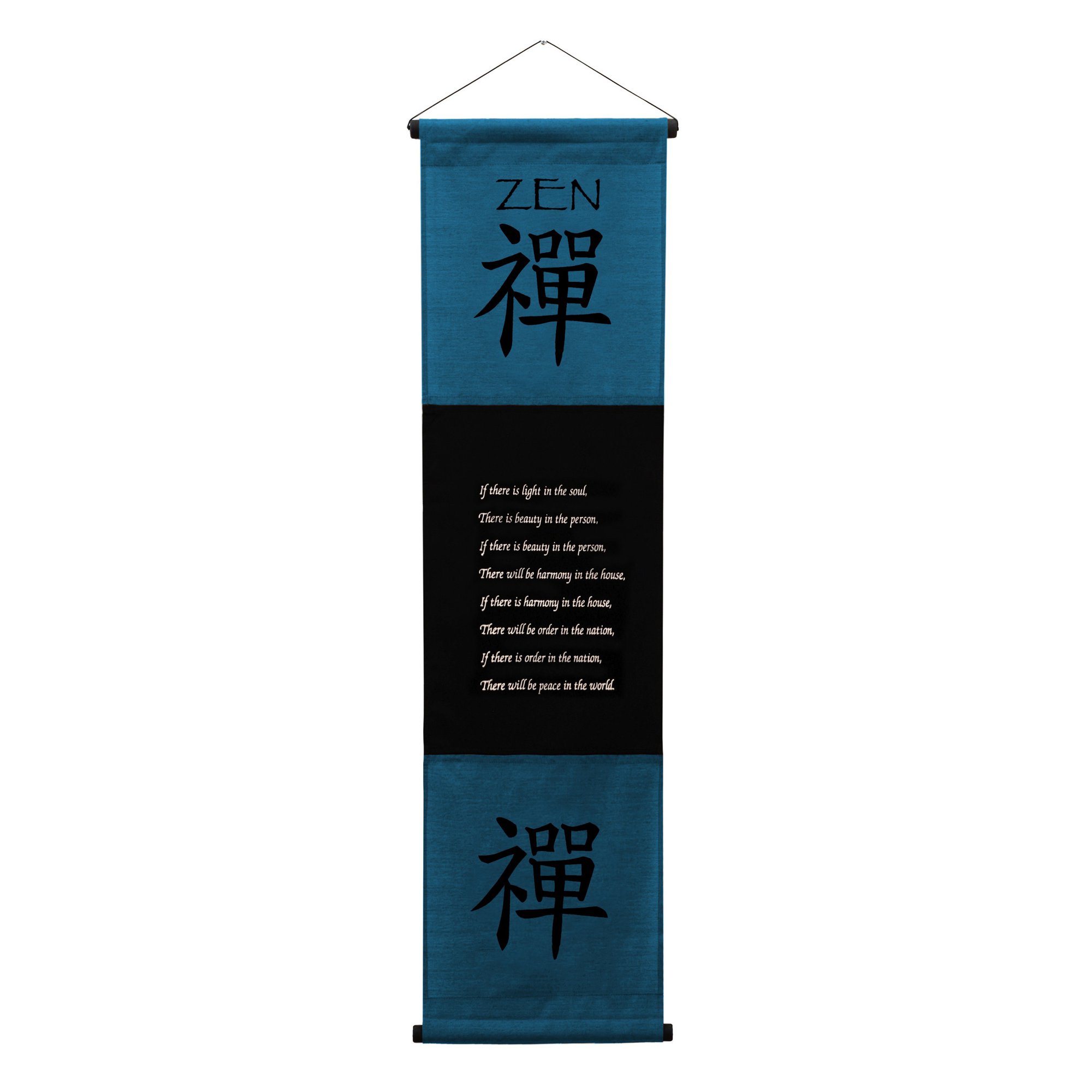 Inspirational Wall Decor Zen Banner Large Inspiring Quote Hanging Scroll Affirmation Motivational Uplifting Message Art Thought Saying Tapestry Color: Blue