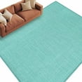 thumbnail image 2 of Turquoise 5x7 Area Rugs, Farmhouse Burlap Solid Teal Color Modern Linen Texture Non-Skid Rubber Backing Large Rectangle Rugs - Living Room Bedroom Home Office, Indoor Floor Mat Carpets Washable Rug, 2 of 9