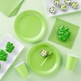 thumbnail image 3 of 72-Piece Lime Green Party Supplies, Paper Plates, Cups, and Napkins (Serves 24), 3 of 8