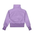 thumbnail image 5 of Dezsed Middle Big Girls Sweatshirt Half Zip Solid Crew Neck Sweatshirt Long Sleeve Pullover Crop Kids Fleece Sweatshirts 11-12 Years Purple, 5 of 9