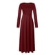 thumbnail image 4 of Vestido largo ajustado de manga larga con cuello redondo para mujer Sexy a la moda Pompotops hdfakjf5464, 4 of 5