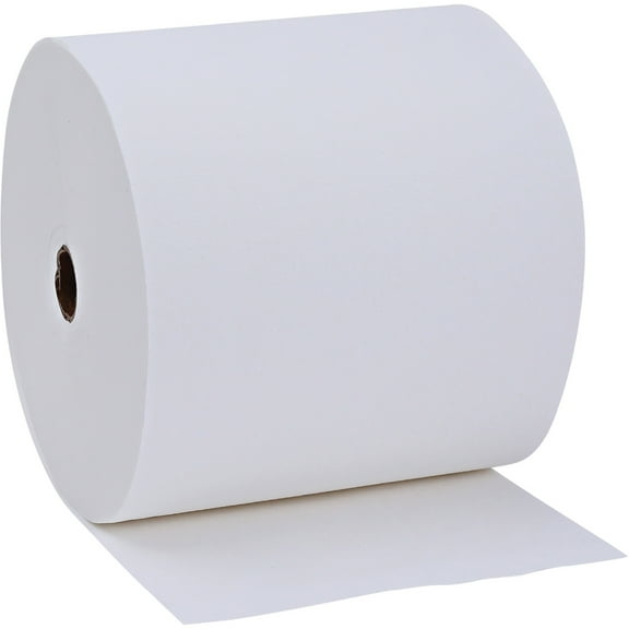Genuine Joe Solutions 1-ply Hardwound Towels - 1 Ply - 7" X 600 Ft - White - Virgin Fiber - Embossed, Absorbent, Soft, Chlorine-free, Strong - 6 / Carton