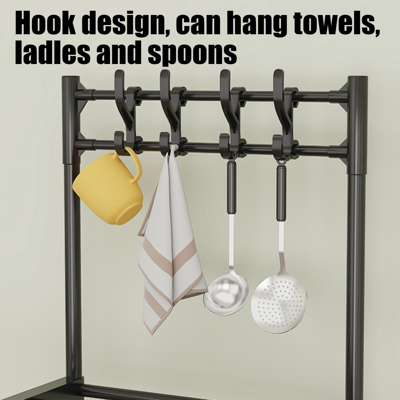 AYktou 4-Tier Bathroom Storage Shelves with Rollers, Heavy-Duty Bathroom Organizers and Storage, Kitchen Storage Shelf Snack Organizer Bookshelf Cosmetics Rack for Home Floor Storage, Black
