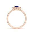 thumbnail image 2 of ANGARA Lab Grown Prong-Set Oval Blue Sapphire Halo Engagement Ring for Women in 14K Rose Gold (Size-7x5mm) | September Birthstone, Anniversary, Jewelry Gift for Women | Lab-Grown Blue Sapphire Ring, 2 of 8
