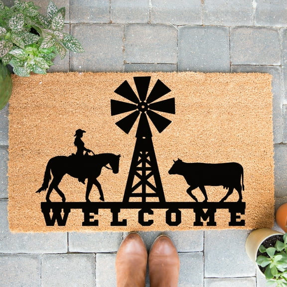 Doormat Western Welcome Welcome Mat First House Boho Decor Porch Decor (18" x 30") #5898