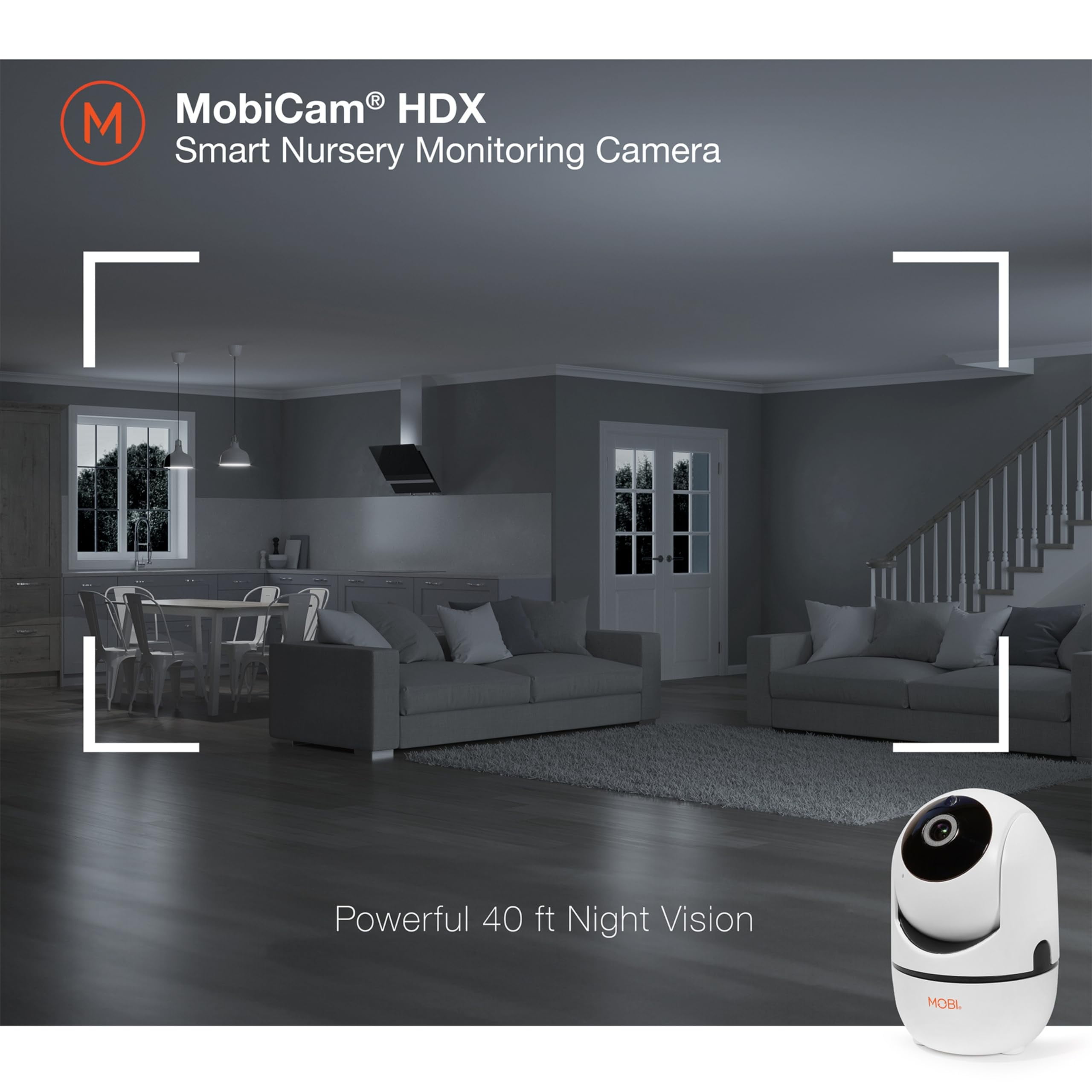 MobiCam HDX Wi-Fi Pan & Tilt Smart Nursery, Elderly & Home Monitoring Camera, 1080p HD Indoor Security Night Vision IP Camera, Motion Detection, Two-Way Audio, Cloud & SD Card Storage - (2-Pack)