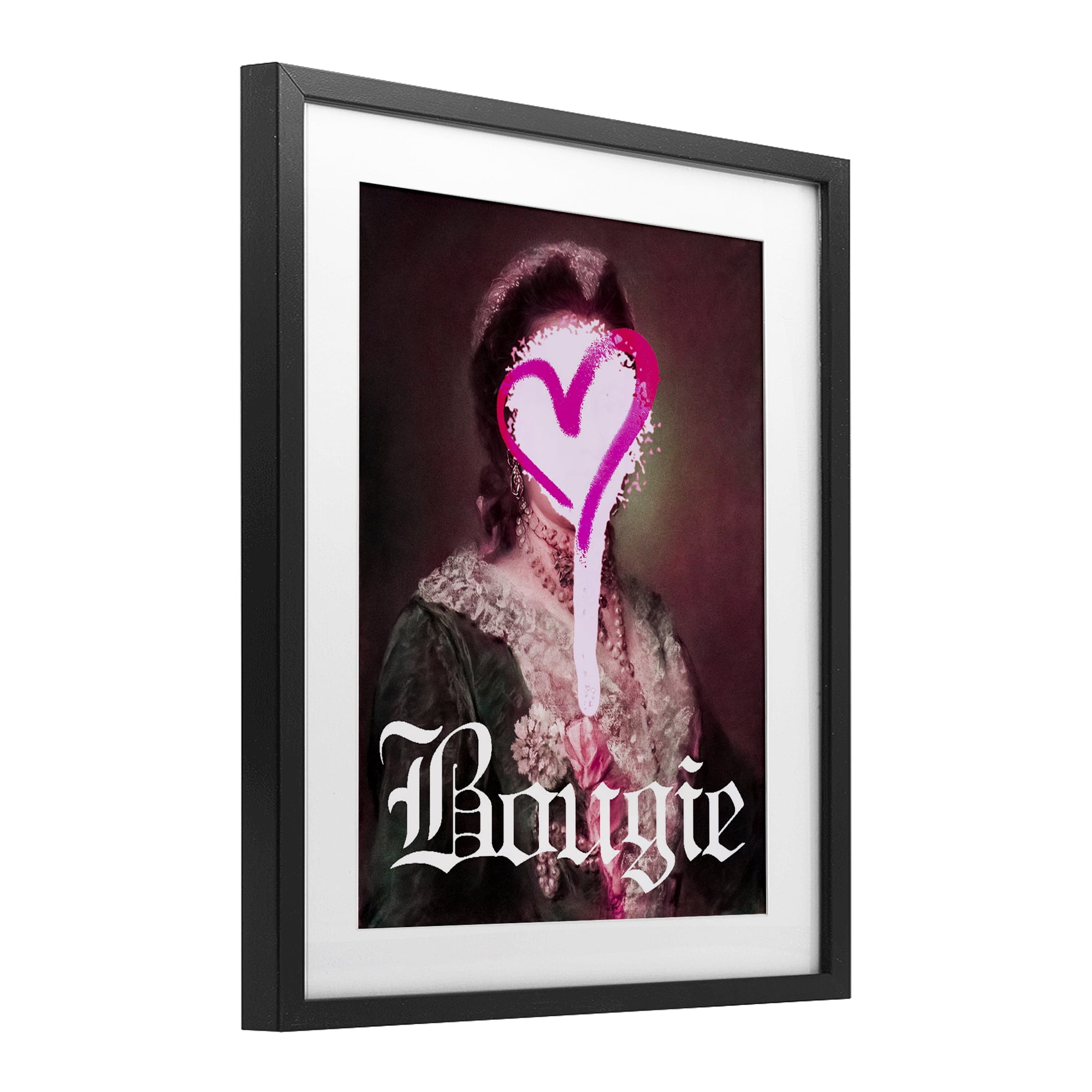 Bougie Classical Portrait Black Framed Print Under Glass, design by Lil' Rue