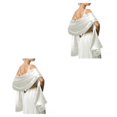 thumbnail image 3 of Minnieouse Bola de baile de boda para mujer, chal de satén para niñas, fiesta de noche, banquete, baile de graduación, bufanda larga decorativa Blanco 2piezas, 3 of 6