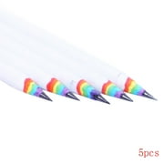 pdqouc Creative Stationery Pens 5PCS Black and White Wood Set Rainbow Liner Pencils Children's Back to School Gifts Home Office Supplies