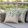 thumbnail image 4 of Eucalyptus Leaf Pillow Covers 2 Pack Spring Green Eucalyptus Plants Leaves Linen Texture Pillowcase Waterproof Outdoor Throw Pillow Cover for Patio Garden Square Cushion 18”x18”, 4 of 9