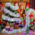 thumbnail image 3 of NOGIS Halloween Christmas Prelit Tinsel Garland Metallic Garland with LED String Lights Twist Garland Decorations Hanging Halloween Garland for Tree Wedding Party Decor (16.4ft,Silver), 3 of 7