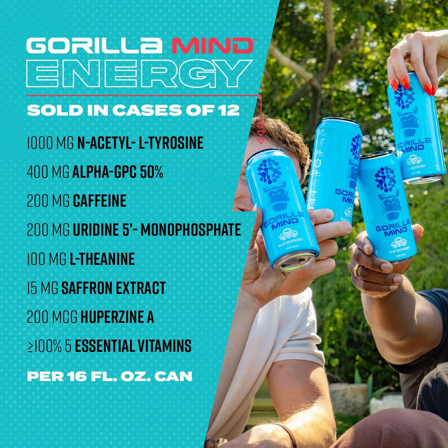 GORILLA フイン　FCS用　５フイン　カラフルで　とても目立ます Gorilla Mind Energy Drink, No Sugar or Artificial Colors, Rainbow
