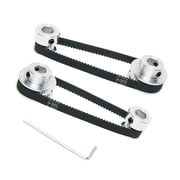 BIBABLYKE 2PCS Set 2GT Aluminum Timing Pulley 20&36 Teeth 6.35mm Bore Synchronous Wheel with 2PCS Length 200mm Width 6mm Belt