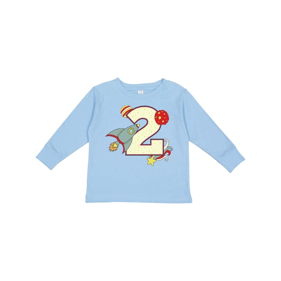 Inktastic 2nd Birthday Outer Space Theme Boys or Girls Long Sleeve Toddler T-Shirt