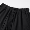thumbnail image 5 of Cargo Short for Men Elastic Waist Drawstring Short Pants Relaxed Fit Hiking Casual Classic Travel Big & Tall Camo Cargo Pants Multi-Pocket Quick Dry Beach Shorts,Black XL, 5 of 6