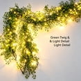 thumbnail image 5 of Green Twig Lighted Garland 70.87 Inches Warm White String Lights Farmhouse Porch Gazebo Decor for Halloween Fall Harvest Spooky Holiday Party Decorations, 5 of 8
